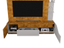 Ver imagem 6 de Estante Ripado para TV até 75 Polegadas MDF 210CMX186CM 1 Gaveta 2 Portas Marrom