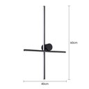 Ver imagem 2 de Arandela de Parede Led Nien 3000k Bivolt 60x40cm Metal, Alumínio e Silicone Preto - Nordecor 2936
