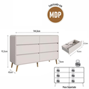 Ver imagem 5 de Cômoda 6 Gavetas Linha Curve 144cm Bege Dunas- Completa Móveis