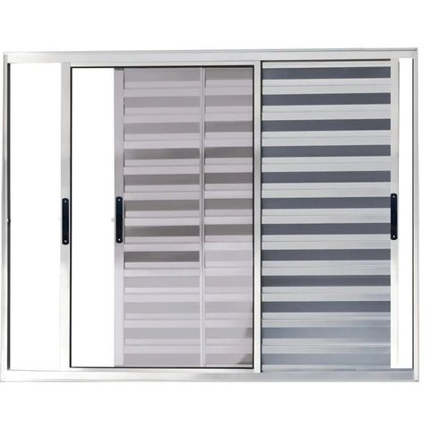 Veneziana de Aluminio 3 Folhas Móveis sem Grade Linha Premium:1,20 X 1,20/brilhante