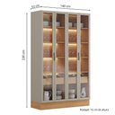 Ver imagem 2 de Cristaleira Allure Linea 4 Portas com Rodapé e Led 100% Mdf Jequitiba/gris Fosco
