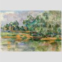 Ver imagem 2 de Quadro Paul Cézanne Banks Of The Seine At Médan Tela Moldura Branca 95X63Cm