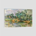 Ver imagem 1 de Quadro Paul Cézanne Banks Of The Seine At Médan Tela Moldura Branca 95X63Cm
