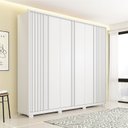 Ver imagem 1 de Guarda-Roupa Casal Suburban Ripado 6 Portas 6 Gavetas e Pés Espresso Móveis Branco/Fosco