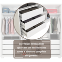 Ver imagem 6 de Guarda-Roupa Casal Suburban Ripado 6 Portas 6 Gavetas e Pés Espresso Móveis Branco/Fosco