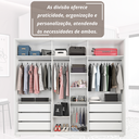 Ver mais imagens de Guarda-Roupa Casal Suburban Ripado 6 Portas 6 Gavetas e Pés Espresso Móveis Branco/Fosco