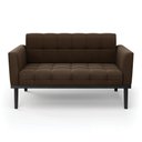 Ver imagem 6 de Poltrona Namoradeira Decorativa Karen Pés Fixo em Madeira Preto Suede Marrom 19 - Gran Belo