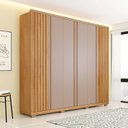 Ver mais imagens de Guarda-roupa Casal Suburban Ripado 6 Portas 6 Gavetas e Pés Espresso Móveis