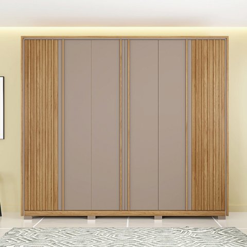 Guarda-roupa Casal Suburban Ripado 6 Portas 6 Gavetas e Pés Espresso Móveis