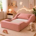 Ver imagem 1 de Cama Montessoriana Infantil em Espuma com Colchão Bouclé:Rose