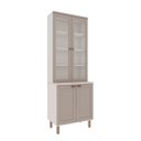 Ver imagem 5 de Cozinha Modulada com Cristaleira com Tampo Impermeável 100% MDF Iluminata Cinza/Branco/Fendi
