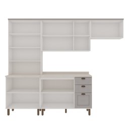 Cozinha Modulada com Cristaleira com Tampo Impermeável 100% Mdf Iluminata - 4