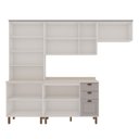 Ver imagem 4 de Cozinha Modulada com Cristaleira com Tampo Impermeável 100% MDF Iluminata Cinza/Branco/Fendi