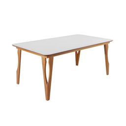 Conjunto de Sala 6 Cadeiras Gavea com Mesa Luz 1,80m - Madeira Maciça Encosto Revestido - Távoli - 3