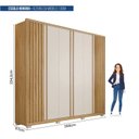Ver imagem 4 de Guarda-roupa Casal Suburban Ripado 6 Portas 6 Gavetas e Pés Espresso Móveis