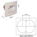 Ver imagem 3 de Kit 15 Tomada Para Móveis Embutir Mesa De Escritório Painel De Tv Armários 2P+T 20A Preta