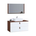 Ver imagem 2 de Conjunto Gabinete de Banheiro Berlim 60 cm Branco/Natura