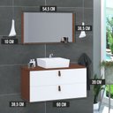 Ver imagem 3 de Conjunto Gabinete de Banheiro Berlim 60 cm Branco/Natura