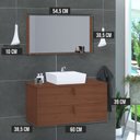 Ver imagem 3 de Conjunto Gabinete de Banheiro Berlim 60 cm Marrom/Natura