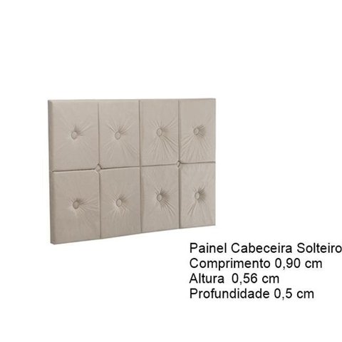 Painel Cama Box Prime Solteiro 0,90 Ferrari Cor Bege/Areia
