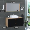 Ver imagem 3 de Conjunto Gabinete de Banheiro Berlim 60 cm Preto/Freijo