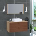 Ver imagem 1 de Conjunto Gabinete de Banheiro Berlim 60 cm Bege/Freijo Natura