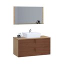 Ver imagem 2 de Conjunto Gabinete de Banheiro Berlim 60 cm Bege/Freijo Natura