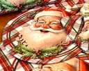 Ver imagem 1 de Kit Sousplat + Guardanapo Natal Noel Xadrez Nsw 8 Peças com Base