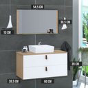 Ver imagem 3 de Conjunto Gabinete de Banheiro Berlim 60 cm Branco/Freijo