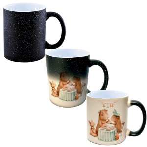 Caneca Mágica Glitter Muda de Cor Y2 Capivara Menina Chá 18
