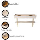 Ver imagem 5 de Aparador Sala de Estar ou Jantar Cairo C/ 2 Gavetas C/ Pés de Ferro - Lukaliam Móveis