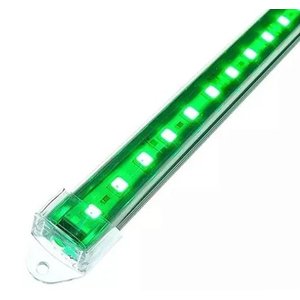 Barra Led 5054 com 75 Cm - 12v - Verde- 54 Leds - 15w - com Calha de Proteção Transparente