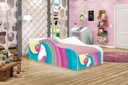 Ver imagem 4 de Cama Infantil com Colchão Unicórnio Arco-íris 100% Mdf para Quarto Infantil