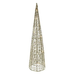 Arvore de Natal Decorativa Cone com Led 60cm Champanhe