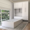 Ver imagem 6 de Guarda-roupa Solteiro com Cama Milênio 4 Portas 2 Gavetas 100% Mdf Flex Branco - Panorama Móveis
