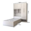 Ver imagem 2 de Guarda-roupa Solteiro com Cama Milênio 4 Portas 2 Gavetas 100% Mdf Flex Branco - Panorama Móveis