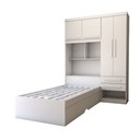 Ver imagem 1 de Guarda-roupa Solteiro com Cama Milênio 4 Portas 2 Gavetas 100% Mdf Flex Branco - Panorama Móveis