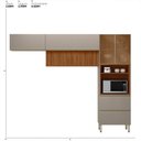 Ver imagem 4 de Cozinha Modulada Proença 3 Peças com Aéreo 120cm Ripado Nogueira Touch/nude Prime Tx - Demartêz