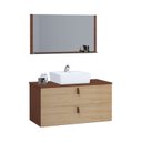 Ver imagem 2 de Conjunto Gabinete de Banheiro Berlim 80 cm Bege/Natura Freijo