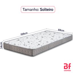 Colchão Solteiro Espuma D28 Hipoalergênico 88x188x14cm Bf Colchões - 2