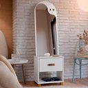 Ver imagem 4 de Toucador Penteadeira com Espelho 1 Gaveta Organic Branco - Ej Móveis