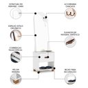 Ver mais imagens de Toucador Penteadeira com Espelho 1 Gaveta Organic Branco - Ej Móveis