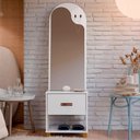 Ver imagem 3 de Toucador Penteadeira com Espelho 1 Gaveta Organic Branco - Ej Móveis