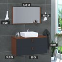Ver imagem 3 de Conjunto Gabinete de Banheiro Berlim 60 cm Cinza/Natura Titanium