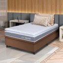 Ver imagem 1 de Conjunto Box Baú Marrom Durban Cinza Espuma D28 Solteiro 96x203x64 - King House