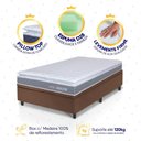 Ver imagem 3 de Conjunto Box Baú Marrom Durban Cinza Espuma D28 Solteiro 96x203x64 - King House