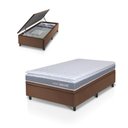 Ver mais imagens de Conjunto Box Baú Marrom Durban Cinza Espuma D28 Solteiro 96x203x64 - King House