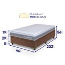 Ver imagem 2 de Conjunto Box Baú Marrom Durban Cinza Espuma D28 Solteiro 96x203x64 - King House