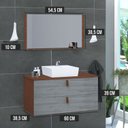 Ver imagem 3 de Conjunto Gabinete de Banheiro Berlim 60 cm Cinza/Natura Rovere