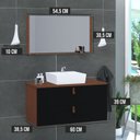 Ver imagem 3 de Conjunto Gabinete de Banheiro Berlim 60 cm Preto/Natura